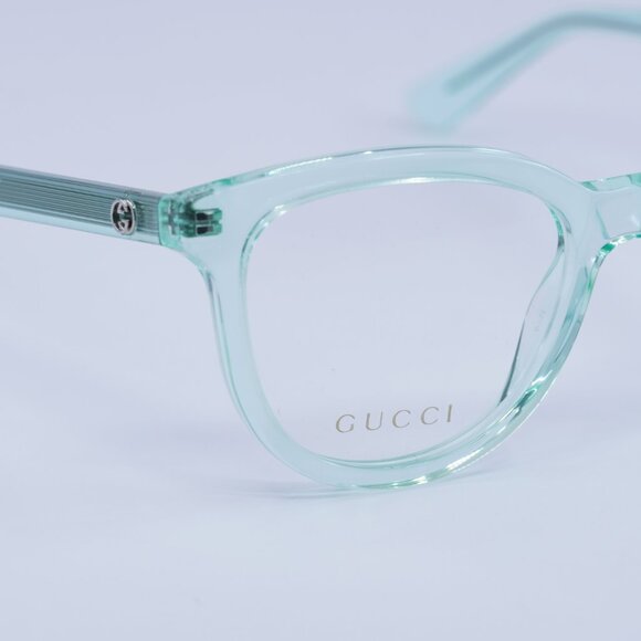 Gucci GG1687O 004 Eyeglasses Transparent Green 52mm Square Frame - Picture 4 of 9